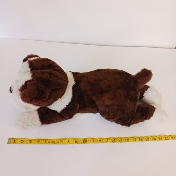 Peek A Boo Toys Bulldog Realistic Puppy Dog Plush 22” Brown White Stuffed Animal - Picture 8 of 9